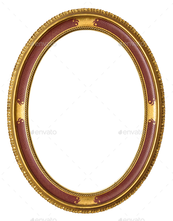 Oval golden decorative picture frame Stock Image Everypixel